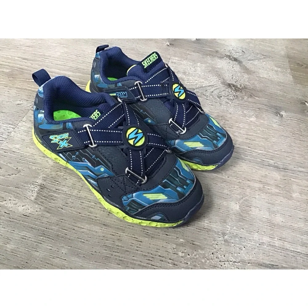 Skechers Cosmic Foam-PORTAL X 97502L Blue Shoes Youth Boys Size 2